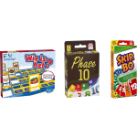 Hasbro Spellenbundel - Bordspellen - 3 Stuks - Wie Is Het? & Phase 10 & Skip-bo