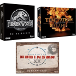Spellenset - 3 Stuks - Jurassic World The Boardgame & Temptation Island & Expeditie Robinson De Eilandraad