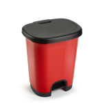 Forte Plastics Afvalemmers/pedaalemmers Van 27 Liter In Het/zwart Met Deksel En Pedaal - Prullenbakken - Rood
