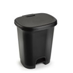 Forte Plastics Afvalemmers/vuilnisemmers/pedaalemmers 27 Liter In Het Met Deksel En Pedaal - Prullenbakken - Zwart