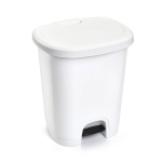 Forte Plastics Afvalemmers/vuilnisemmers/pedaalemmers 27 Liter In Het Met Deksel En Pedaal - Prullenbakken - Wit