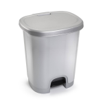 Forte Plastics Afvalemmers/vuilnisemmers/pedaalemmers 18 Liter In Het Zilver Met Deksel En Pedaal - Prullenbakken - Silver