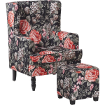 Beliani Sandset - Fauteuil Met Hocker--polyester - Negro