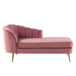 Beliani Allier - Chaise Longue--fluweel - Rosa