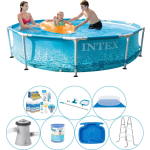 Intex Metal Frame Rond Strandzijde 305x76 Cm - 8-delig - Zwembad Bundel - Blauw