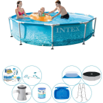 Intex Metal Frame Rond Strandzijde 305x76 Cm - Deluxe Zwembad Deal - Blauw