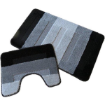 Badmat Set - Badmat En Toiletmat -/grijs - 50 X 80 Cm + 40 X 50 Cm - Negro