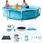 Intex Zwembad Comfort Pakket - Metal Frame Rond Strandzijde 305x76 Cm - Blauw