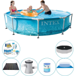 Intex Slimme Zwembad Deal - Metal Frame Rond Strandzijde 305x76 Cm - Blauw