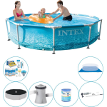 Intex Zwembad Combinatie Pakket - Metal Frame Rond Strandzijde 305x76 Cm - Blauw