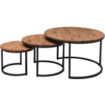 Brix - Salontafel - Jerrel Black Set Van 3 - Bruin