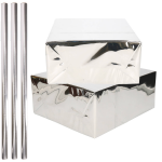 3x Rollen Inpakpapier / Cadeaufolie Metallic Zilver 200 X 70 Cm - Kadofolie / Cadeaupapier - Silver