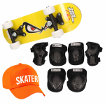Skateboard Set Voor Kinderen L 9-10 Jaar/valbescherming/skater Pet/skateboard Met Print 43 Cm - Skateboards - Geel