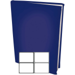 Benza Rekbare Boekenkaften A4 6 Stuks Inclusief Grijze Textiel Labels - Blauw