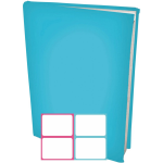 Benza Rekbare Boekenkaften A4 - Aqua - 6 Stuks Inclusief Kleur Textiel Labels - Blauw