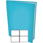 Benza Rekbare Boekenkaften A4 - Aqua - 6 Stuks Inclusief Grijze Textiel Labels - Blauw