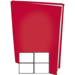 Benza Rekbare Boekenkaften A4 6 Stuks Inclusief Grijze Labels - Rood
