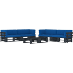 Vidaxl 6-delige Loungeset Pallet Met Kussens Geïmpregneerd Hout - Negro