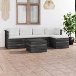 Vidaxl 6-delige Loungeset Met Kussens Pallet Massief Grenenhout