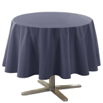 Donker Tafelkleed Van Polyester Met Formaat Rond 180 Cm - Basic Eettafel Tafelkleden - Blauw