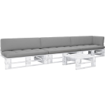 Vidaxl 4-delige Loungeset Pallet Met Kussens Geïmpregneerd Hout - Wit