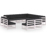 Vidaxl 11-delige Loungeset Met Kussens Massief Grenenhout - Wit