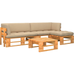 Vidaxl 4-delige Loungeset Pallet Honing Geïmpregneerd Grenenhout - Bruin