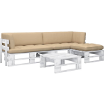 Vidaxl 4-delige Loungeset Pallet Met Kussens Geïmpregneerd Hout - Wit