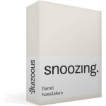 Snoozing Flanel Hoeslaken - 100% Geruwde Flanel-katoen - 1-persoons (90/100x220 Cm) - Ivoor - Wit