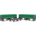 Vidaxl 6-delige Loungeset Pallet Met Kussens Geïmpregneerd Hout - Gris