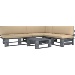 Vidaxl 4-delige Loungeset Pallet Met Kussens Geïmpregneerd Hout - Grijs