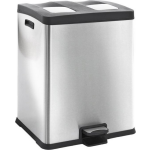 Eko Rejoice Pedaalemmer Afvalscheider - 2 X 30l - Mat Rvs - Silver