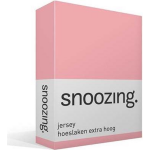 Snoozing - Hoeslaken - Extra Hoog - Jersey - 180x210 /220 - - Roze