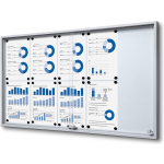 Jansen Display Vitrinekast / mededelingenbord kurk - met schuifdeuren - SLIM