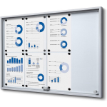 Jansen Display Vitrinekast / mededelingenbord kurk - met schuifdeuren - SLIM