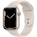 Apple Watch Series 7 45mmgoud Aluminium Crème Sportband - Wit