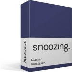 Snoozing Badstof Hoeslaken - 80% Katoen - 20% Polyester - 2-persoons (120/130/140x200 Cm) - Navy - Blauw