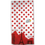 Tour De France badlaken 70 x 140 cm wit/ - Rood