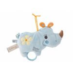 Nici muziekknuffel neushoorn Manuffi 2D 20 cm pluche - Blauw