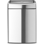 Brabantia Touch Bin Wandafvalemmer 10 Liter Met Kunststof Binnenemmer - Matt Steel Fingerprint Proof - Silver