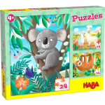 HABA kinderpuzzels Koala, Luiaard & Co karton 3 delig