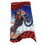 Carbotex badlaken Motocross junior 70 x 140 cm katoen blauw