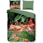 Snoozing Flamingo Dekbedovertrek - Lits-jumeaux (240x200/220 Cm + 2 Slopen) - Katoen Satijn - Multi