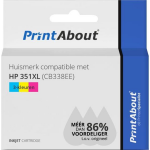 PrintAbout Huismerk compatible met HP 351XL (CB338EE) Inktcartridge 3-kleuren Hoge capaciteit