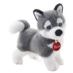 Trudi Knuffel Hond Huskey 24 Cm/wit - Grijs