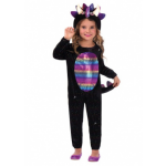 Amscan dinosaurus kostuum meisjes polyester maat 5 6 jaar - Zwart