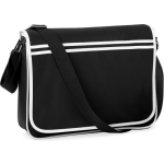 Bagbase Retro Schoudertas Black/white 12 Liter - Zwart