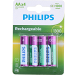 Philips Oplaadbare Batterijen Aa - 4 Stuks - Nimh - 1300 Mah - Tot 1000 Keer Oplaadbaar