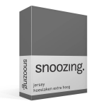 Snoozing - Hoeslaken - Extra Hoog - Jersey - 180x200 - Antraciet - Grijs