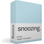 Snoozing Jersey - Topper Hoeslaken - Katoen - 200x210/220 - Hemel - Blauw